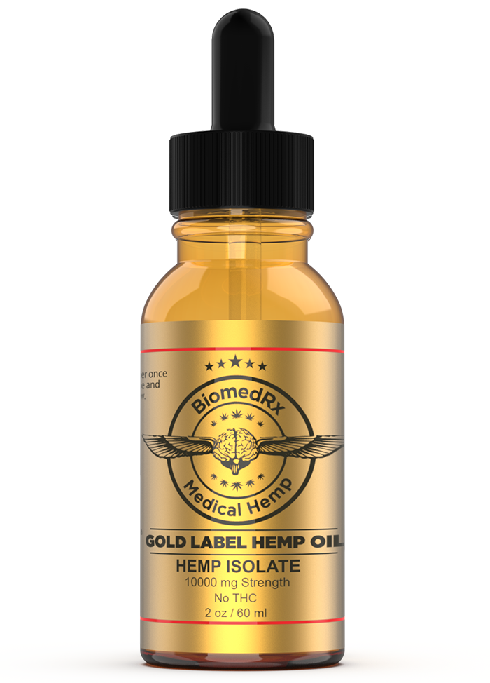 Gold Label CBD Oil 10,000mg strength bottle